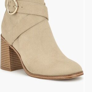 Nine West Cream Heeled Boots with Suede Finish